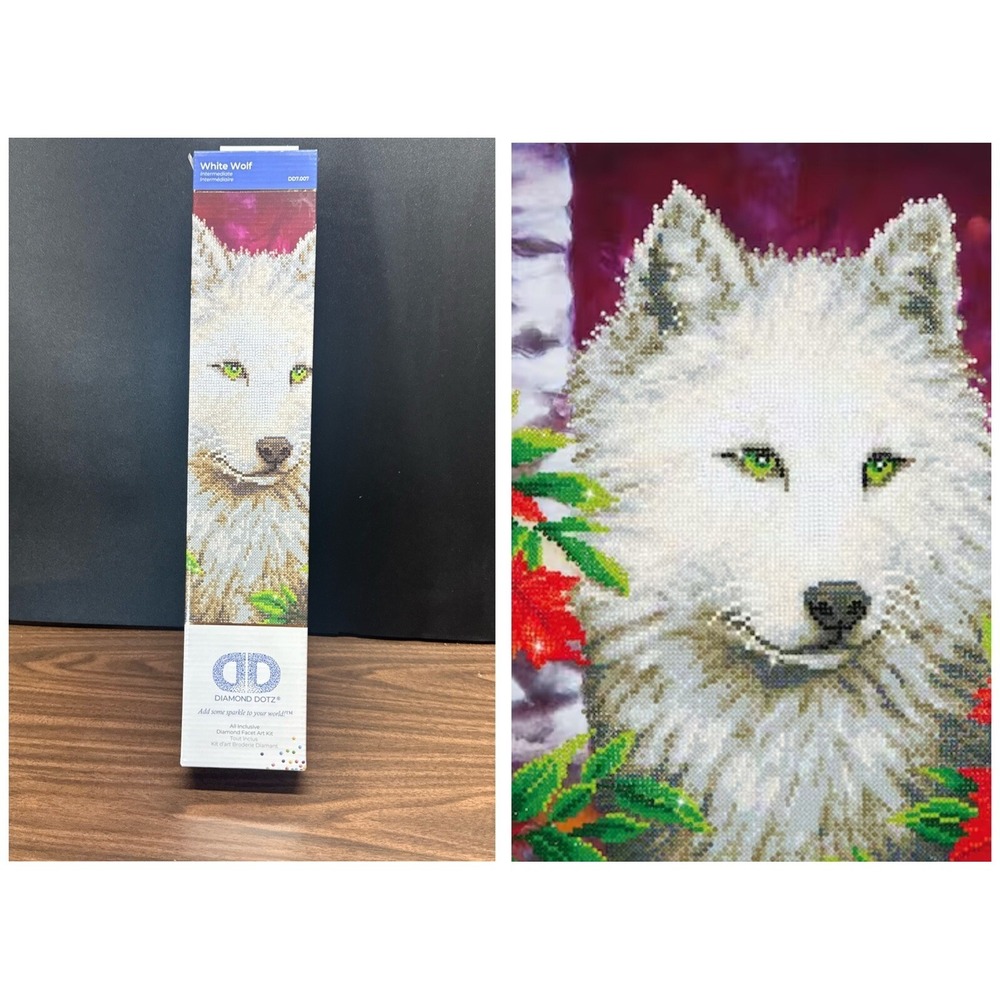 Diamond Dotz Intermediate Diamond Facet Art Kit - White Wolf  DD7.007 NEW SEALED
